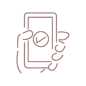 スマホで予約を完了したイラスト